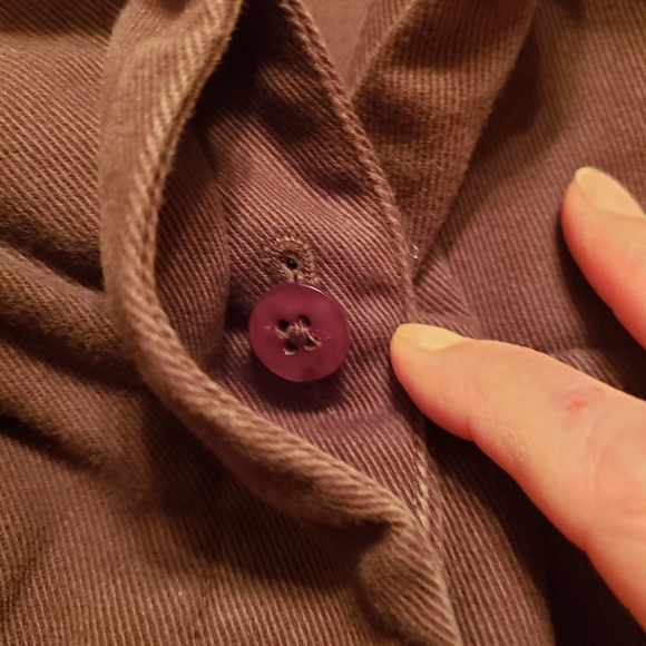 Westbound Brown Jean Jacket with Jeweled Buttons Size L - Picture 3 of 6